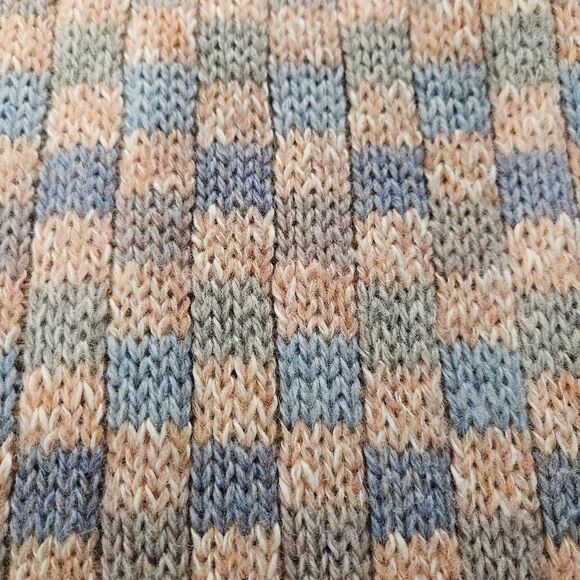 Moffat Woollens Vintage Tight Knit Pastel Checkerboard Wool Pull Over Sweater - Picture 12 of 12